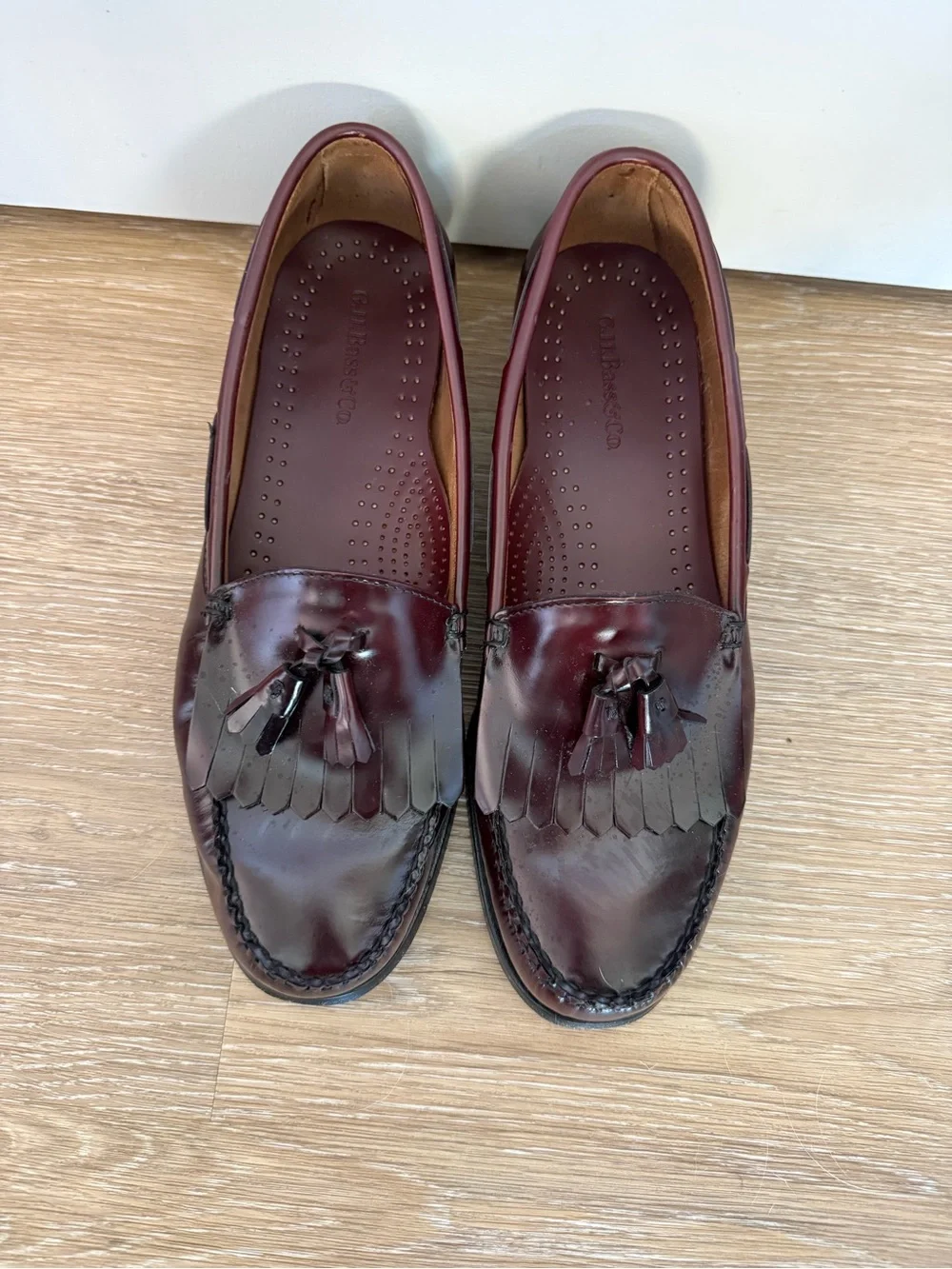 G.H. Bass & Co. Burgundy Tassel Kiltie Loafers